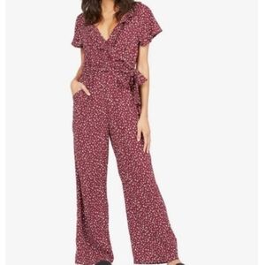 Roxy/Burgundy Polka Dot Jumpsuit Sz XS